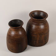 Large Wooden Himachal waxed pot