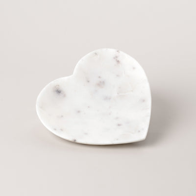 White Marble Heart dish